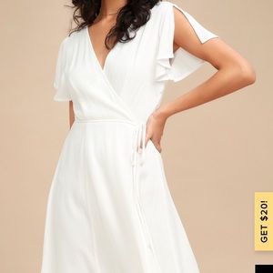 White wrap dress